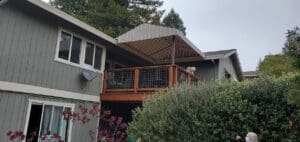 Custom awning over a deck