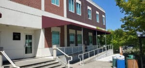 Custom awning over a wheelchair ramp