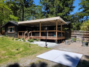 Custom awning over a deck