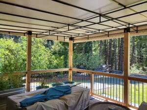 Custom awning over a deck