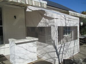 Custom white awning