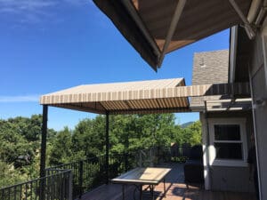 Custom striped residential awning