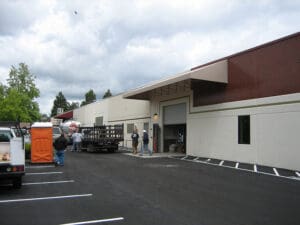 Custom awning over bay door