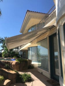 Polar Shades Retractable Awning Over Backyard Walkway