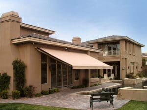 Polar Shades Retractable Awning Over French Doors